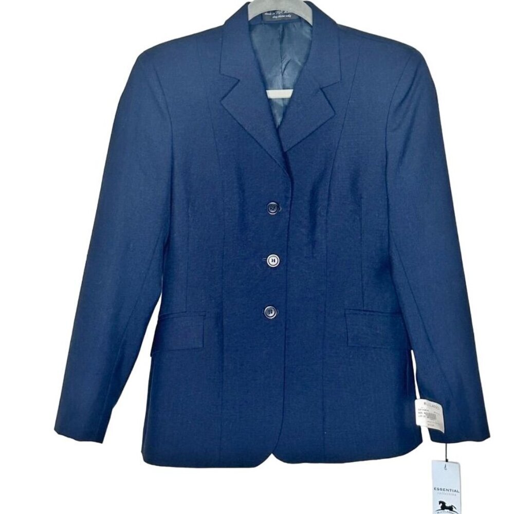NWT RJ Classics Womens Blazer 4R Navy Wool Blend 3 button office career business